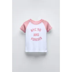 Футболка біла з рожевим Zara 