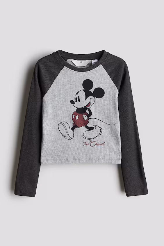 реглан рубчик НМ з  принтом мікі