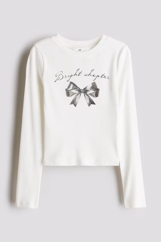 реглан рубчик НМ з  принтом бант